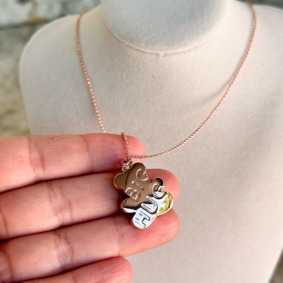 Black Crystal Bear Necklace - Picture 7 of 8